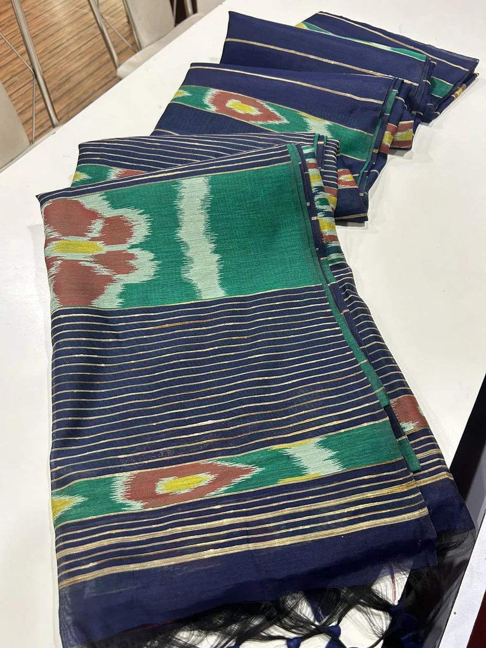 Soft Mulmul cotton Ikat Saree
