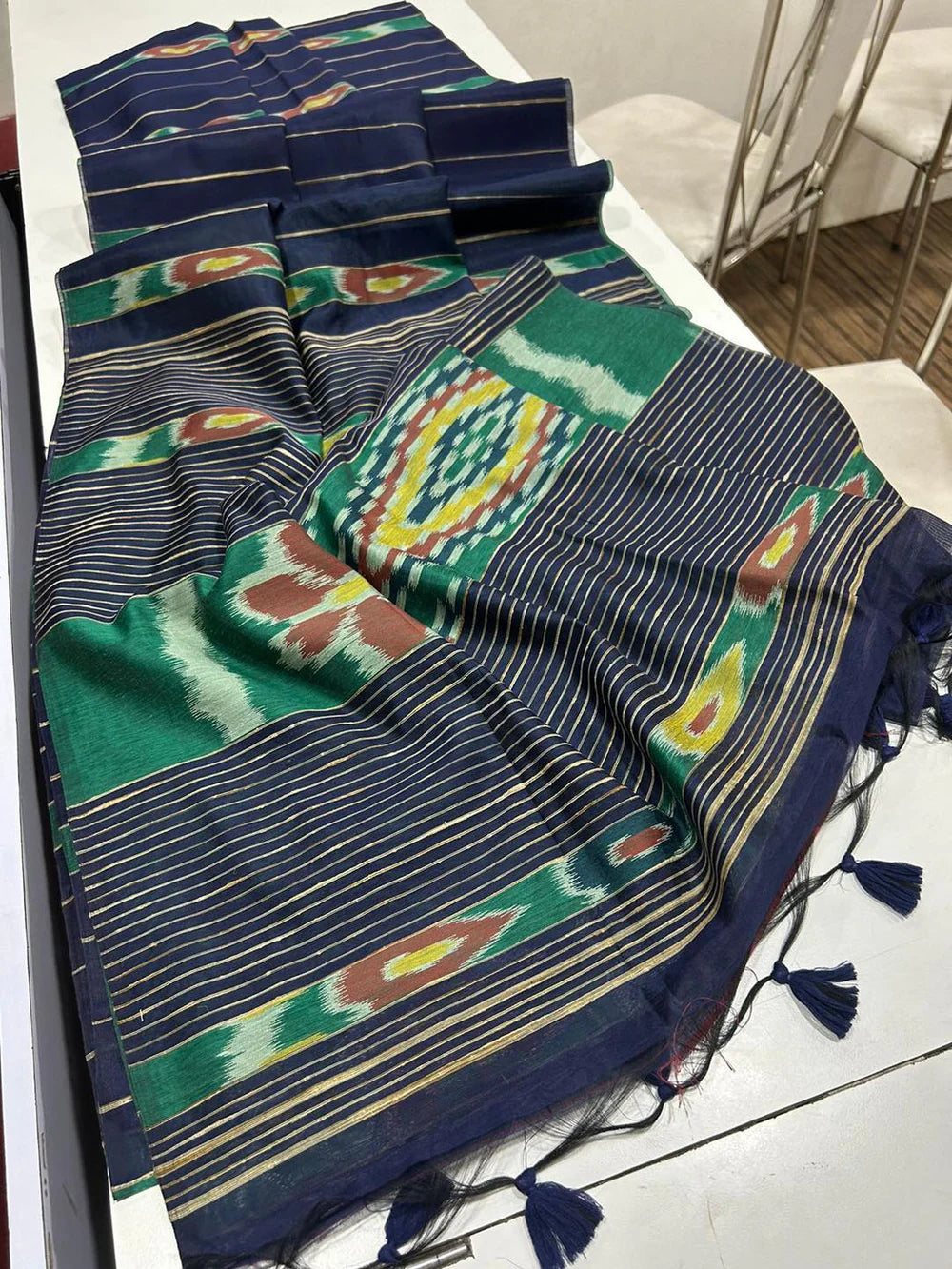 Soft Mulmul cotton Ikat Saree