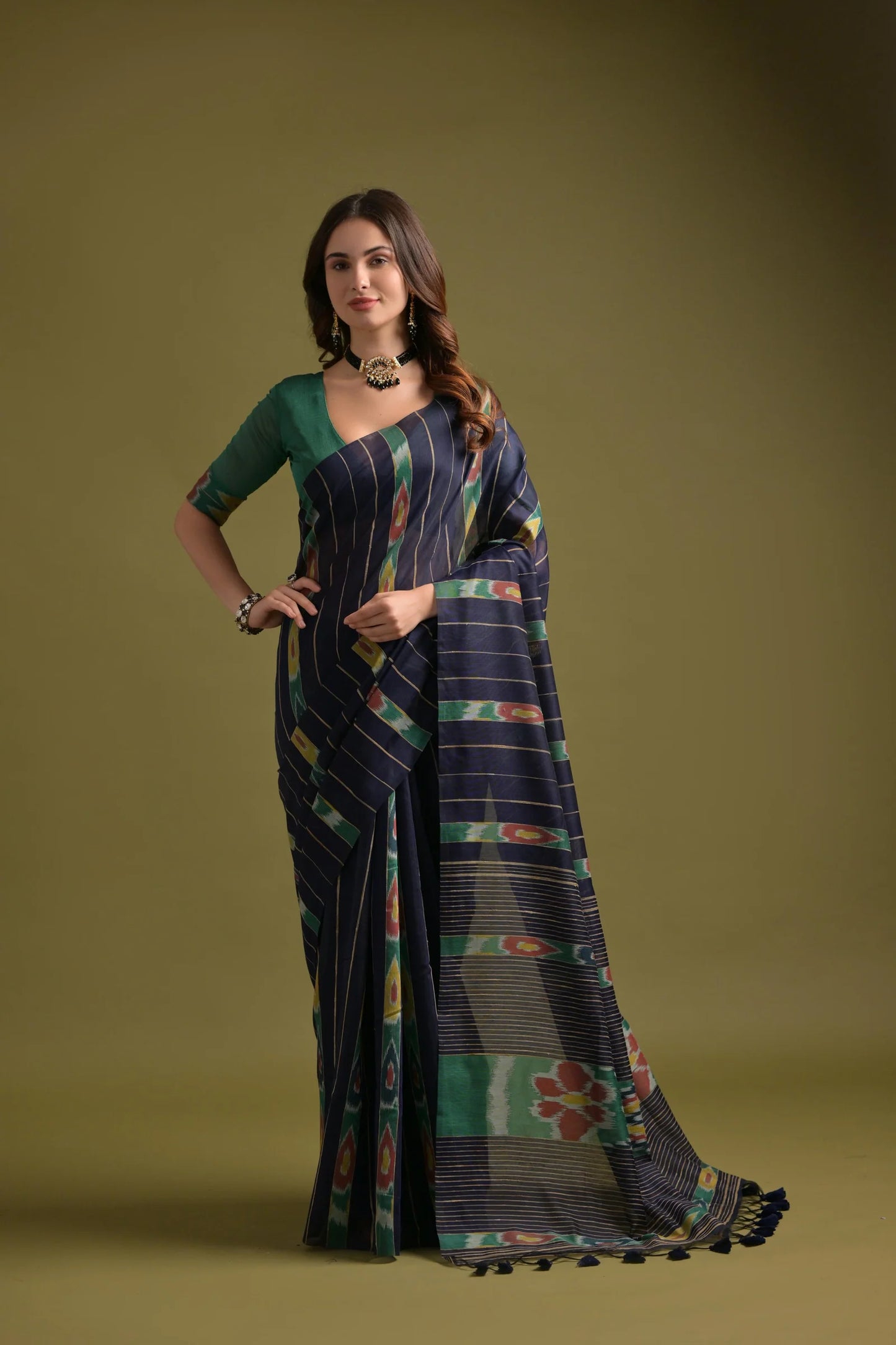 Soft Mulmul cotton Ikat Saree