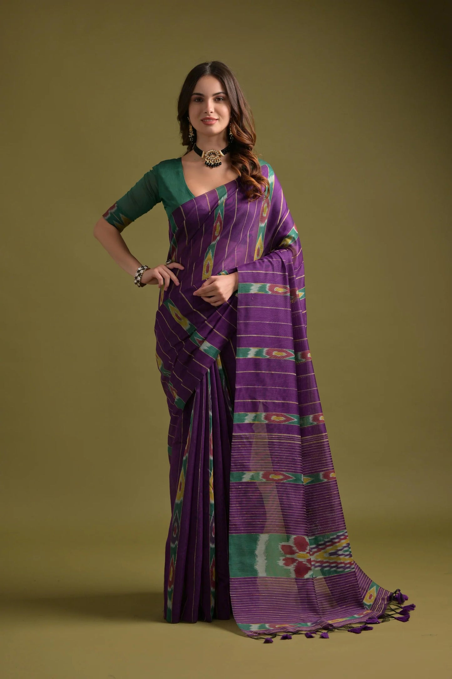 Soft Mulmul cotton Ikat Saree