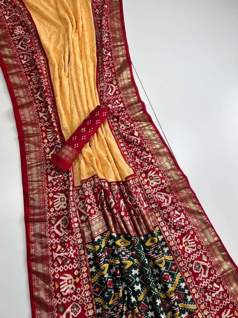 Georgette Chikankari Patola saree