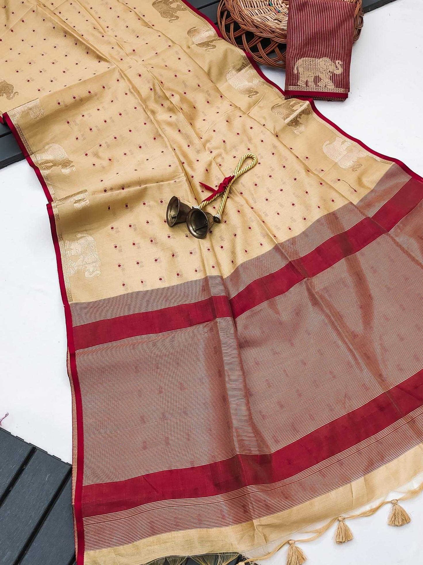 Khadi Raw Silk Woven Saree
