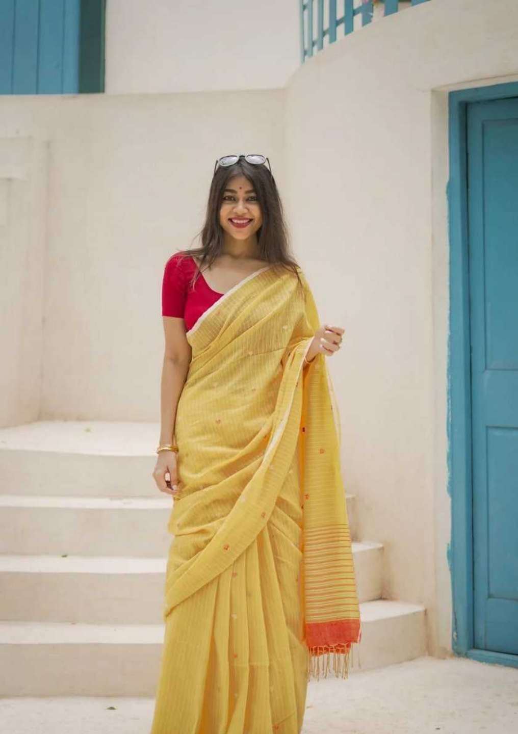 Cotton Blend Zari Banarasi Saree