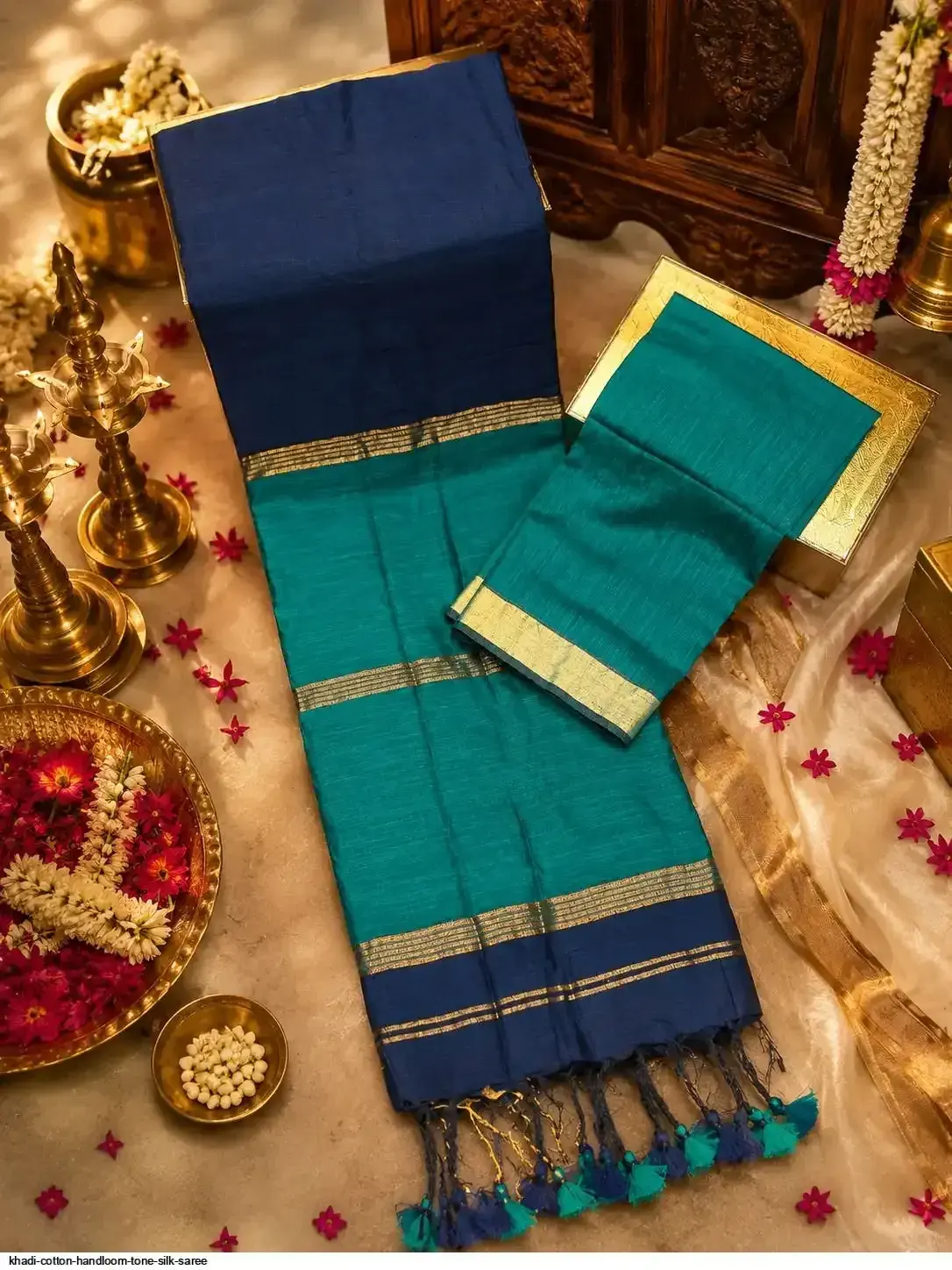 Khadi Cotton Zari Border Saree
