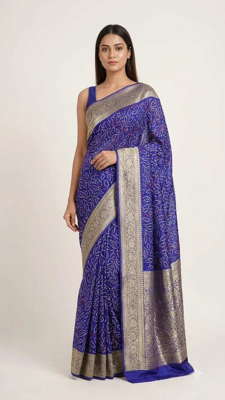 Cotton Silk Kanjeevaram Bandhani Saree
