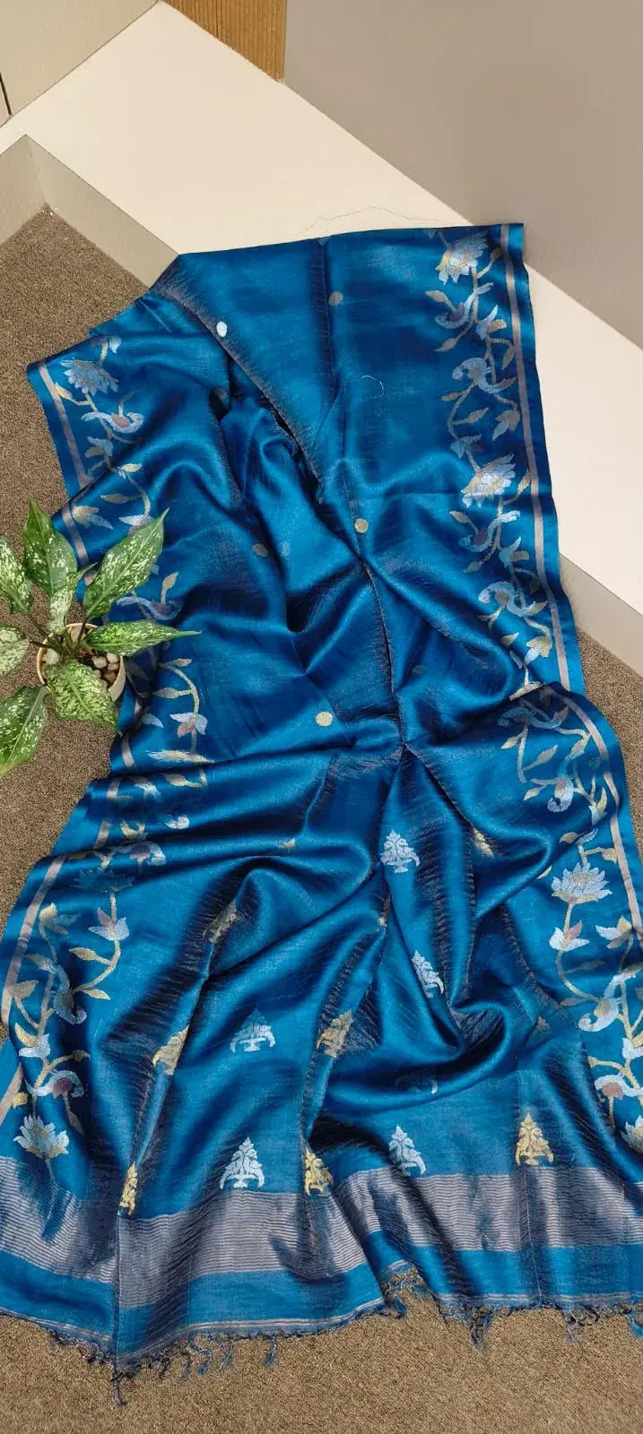 Handloom Tussar Silk Saree with Silkmark