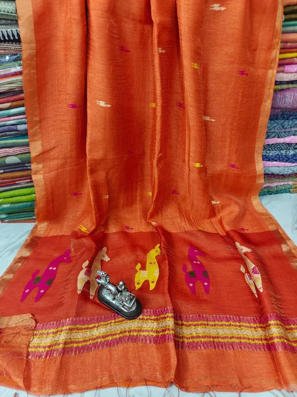 Silk Linen Handloom Saree