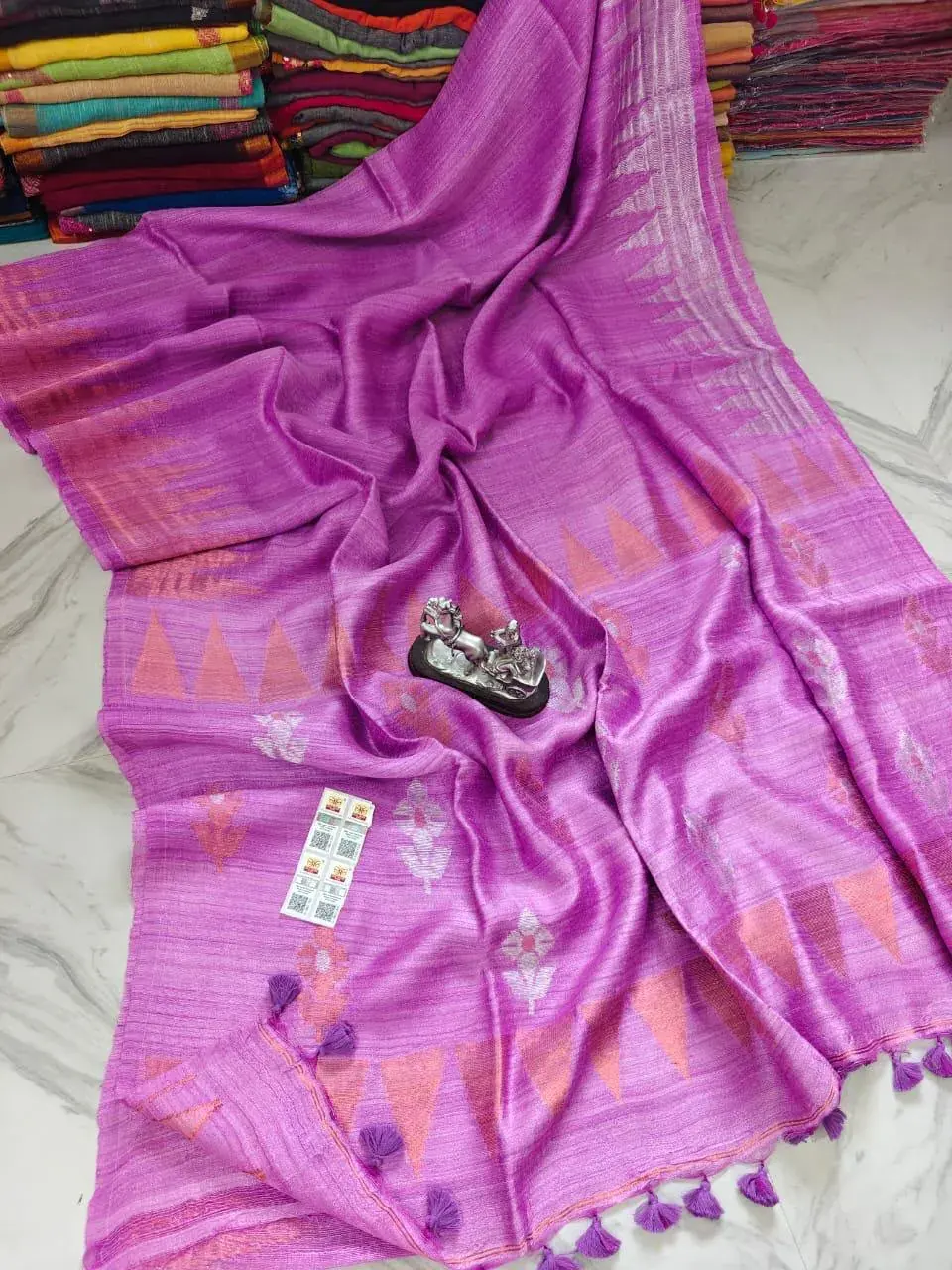 Pure Tussar Silk Jamdani Saree