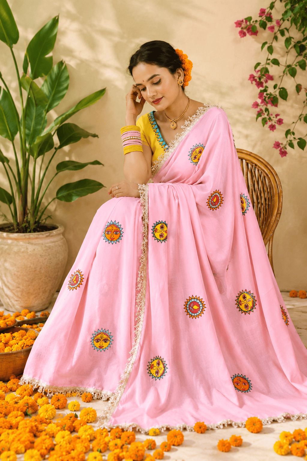 Sun God Special Handpainted Saree