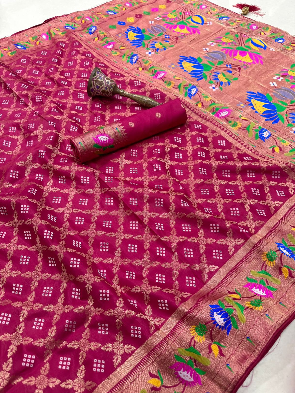 Bandhej Silk Woven Banarasi Saree