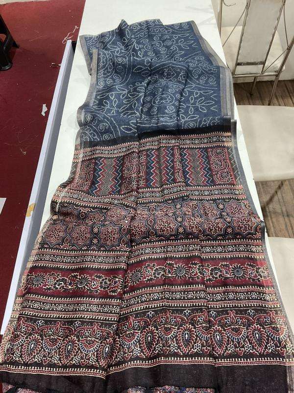 Modal Silk Printed Ajrakh Saree