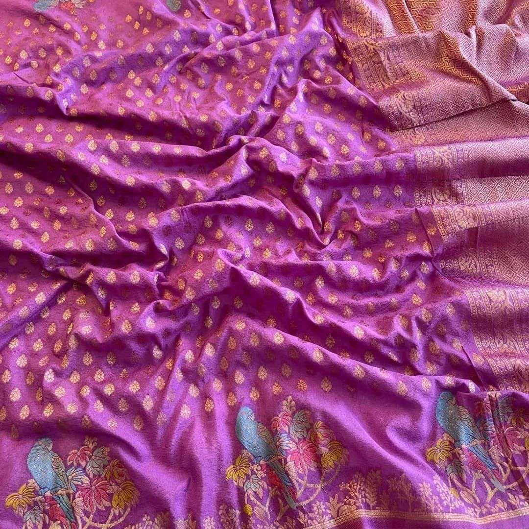 Birds Khadi Banarasi Silk Saree