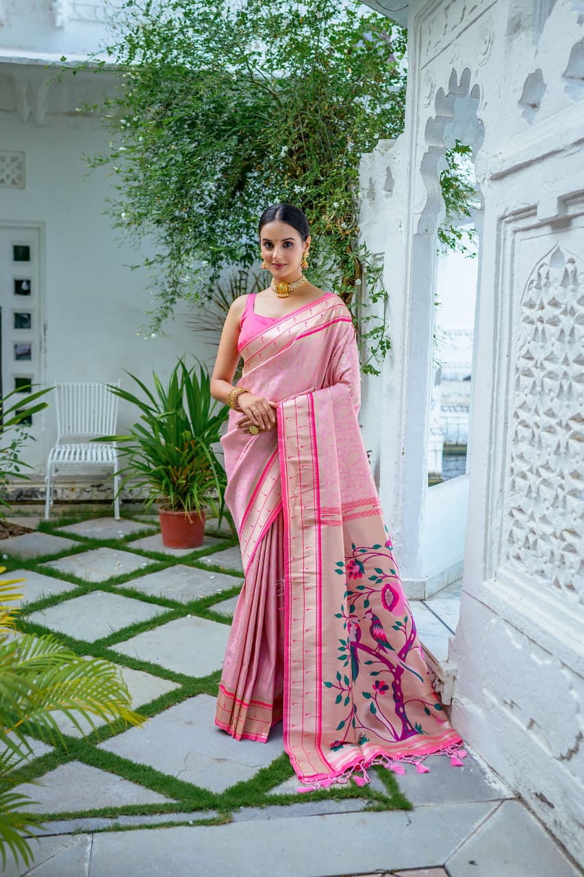 Zari Work Paithani Silk Saree