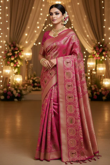 Jungleee Khadi Banarasi Silk Saree