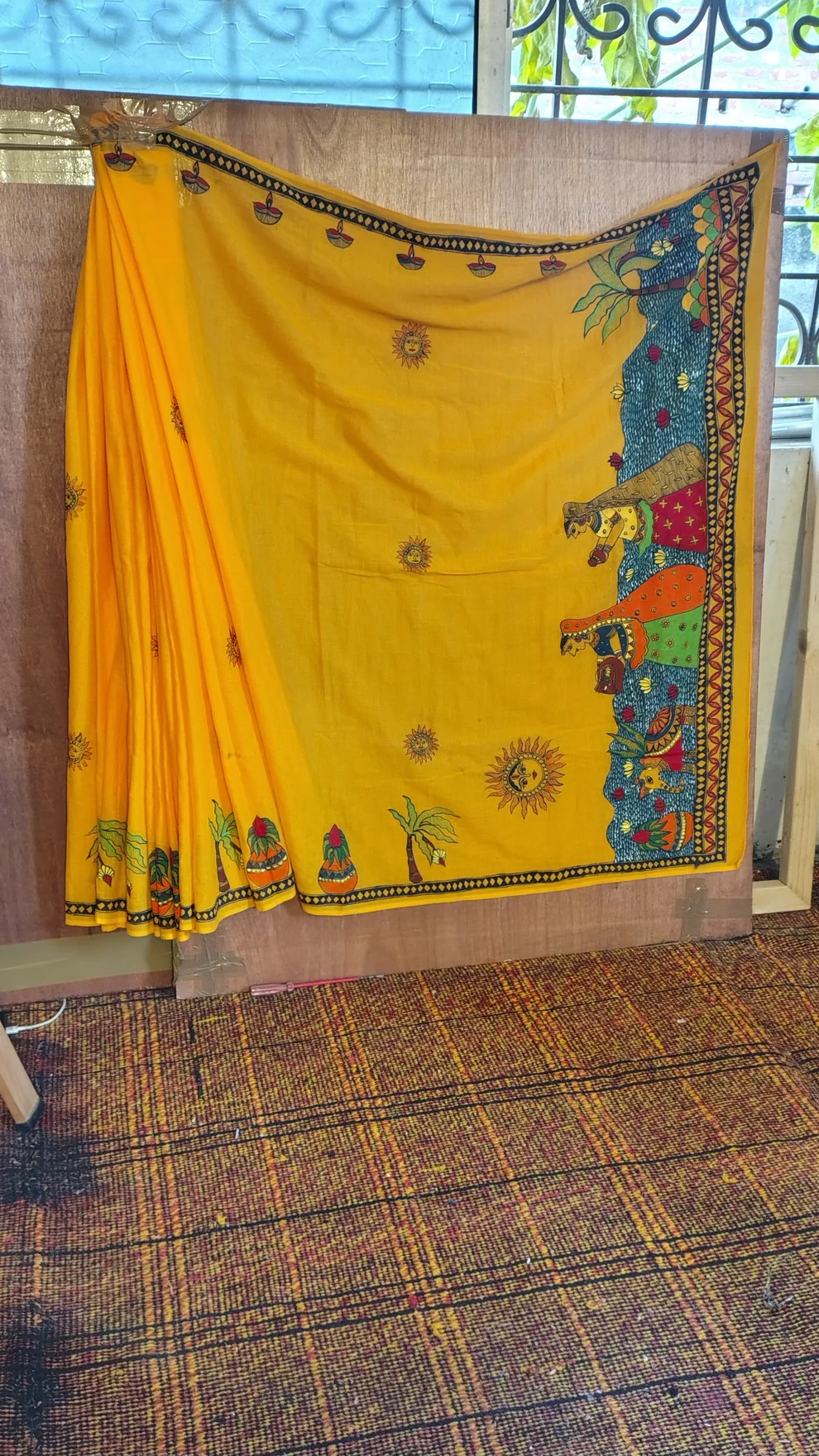 Chhath Puja Special Handpainted Saree