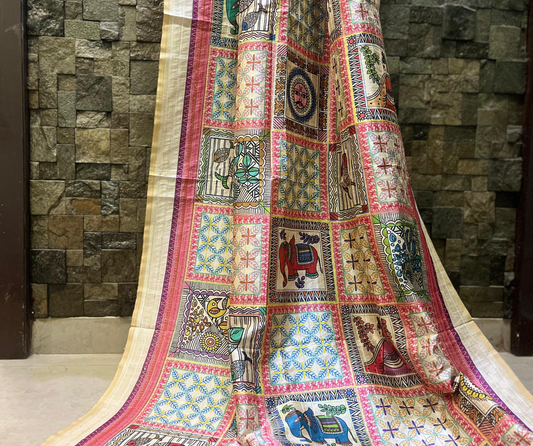 Colourful Madhubani Digital Print Dupatta