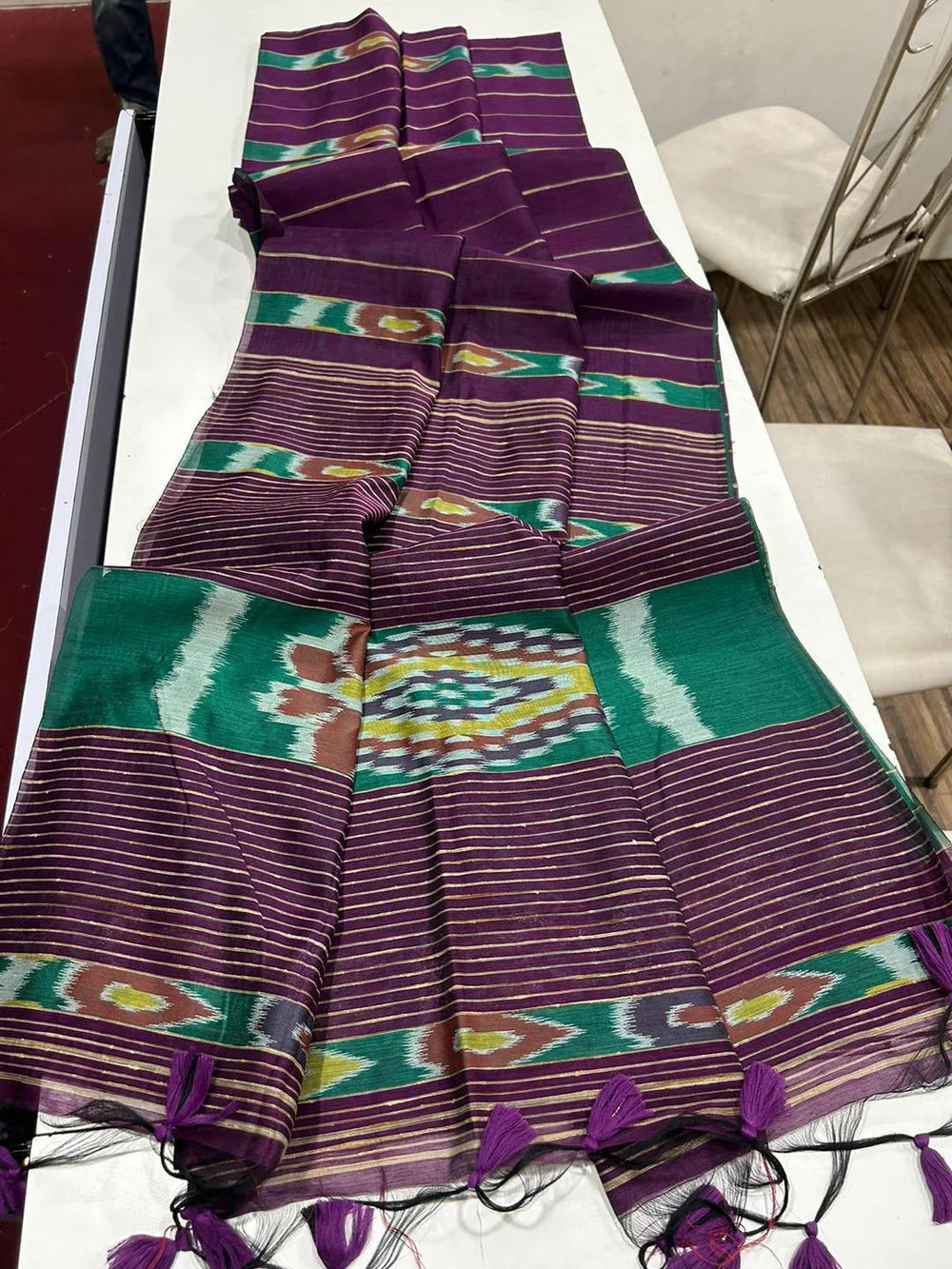 Soft Mulmul cotton Ikat Saree