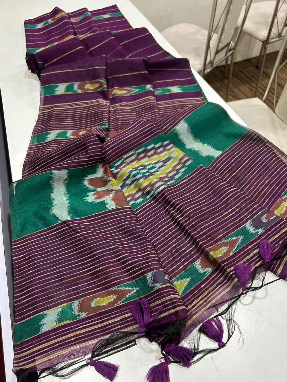 Soft Mulmul cotton Ikat Saree