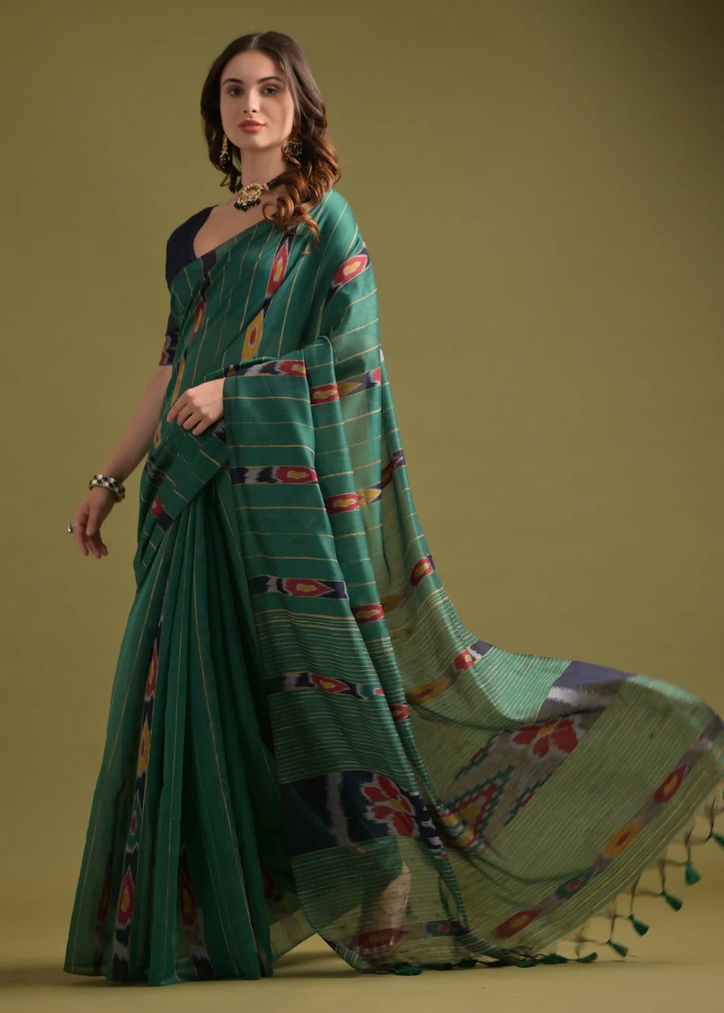 Soft Mulmul cotton Ikat Saree