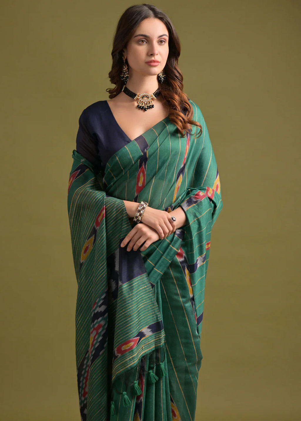 Soft Mulmul cotton Ikat Saree
