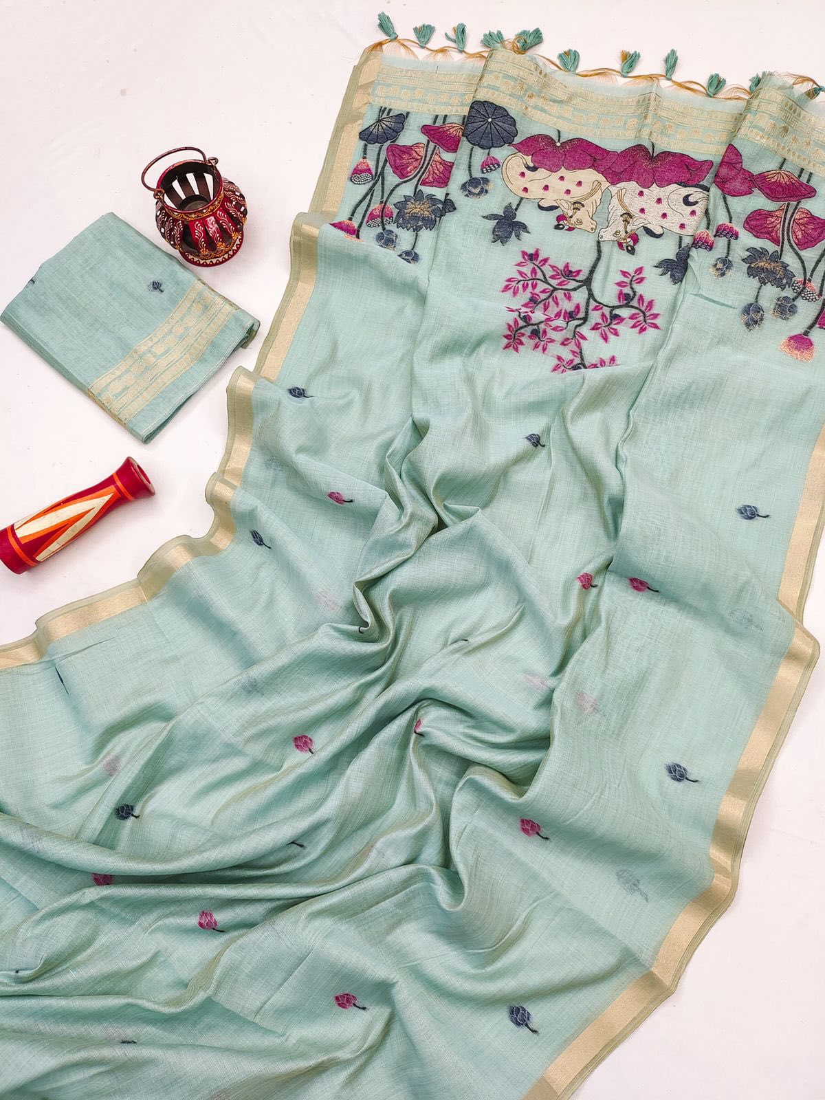 Muga Cotton Pichwai Saree