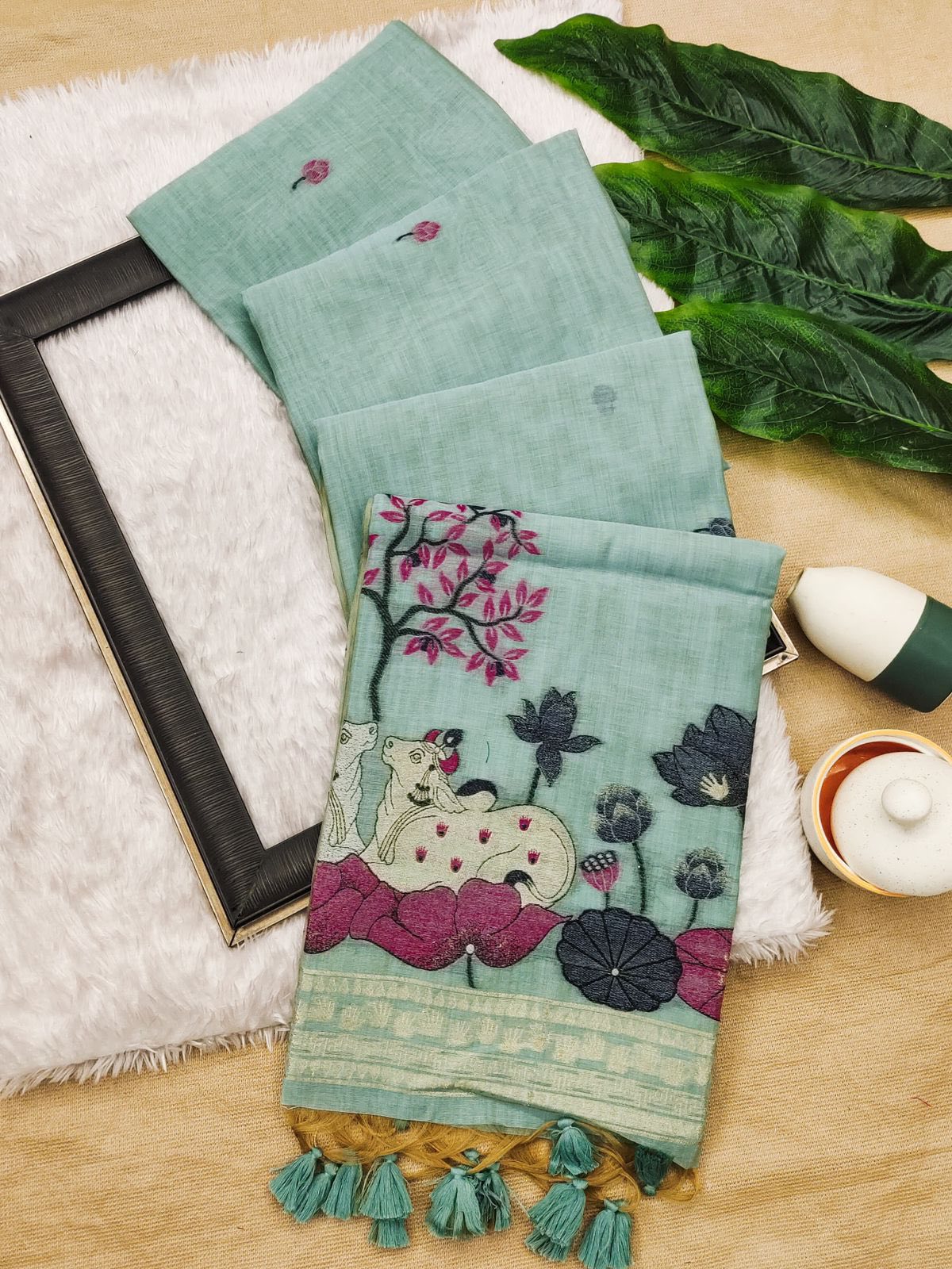Muga Cotton Pichwai Saree