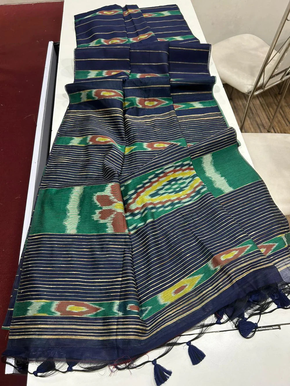 Soft Mulmul cotton Ikat Saree