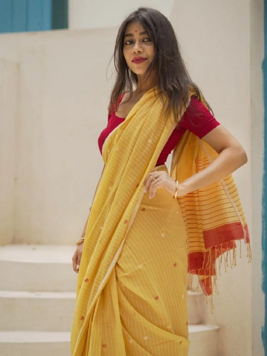Cotton Blend Zari Banarasi Saree