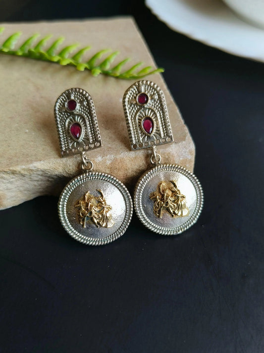 Coin Shaped Dangler Earrings