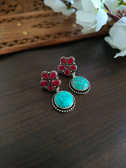 Heritage Flora Oxidized Earrings