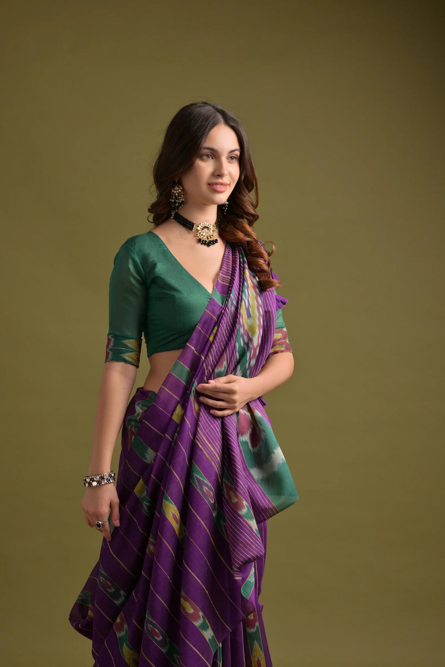 Soft Mulmul cotton Ikat Saree
