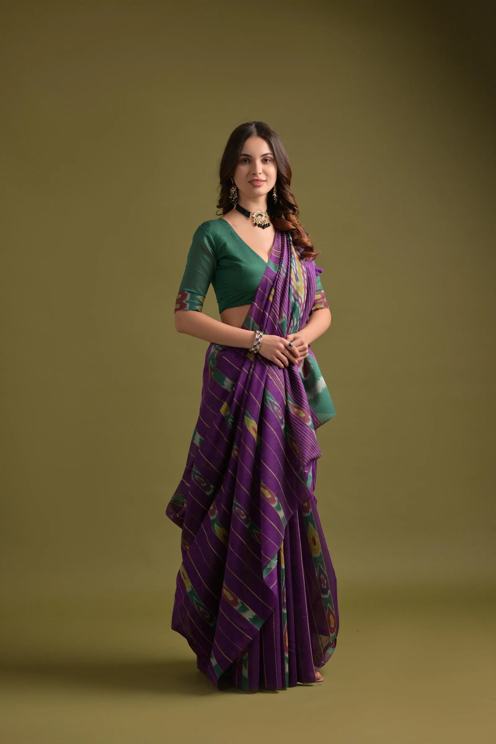 Soft Mulmul cotton Ikat Saree