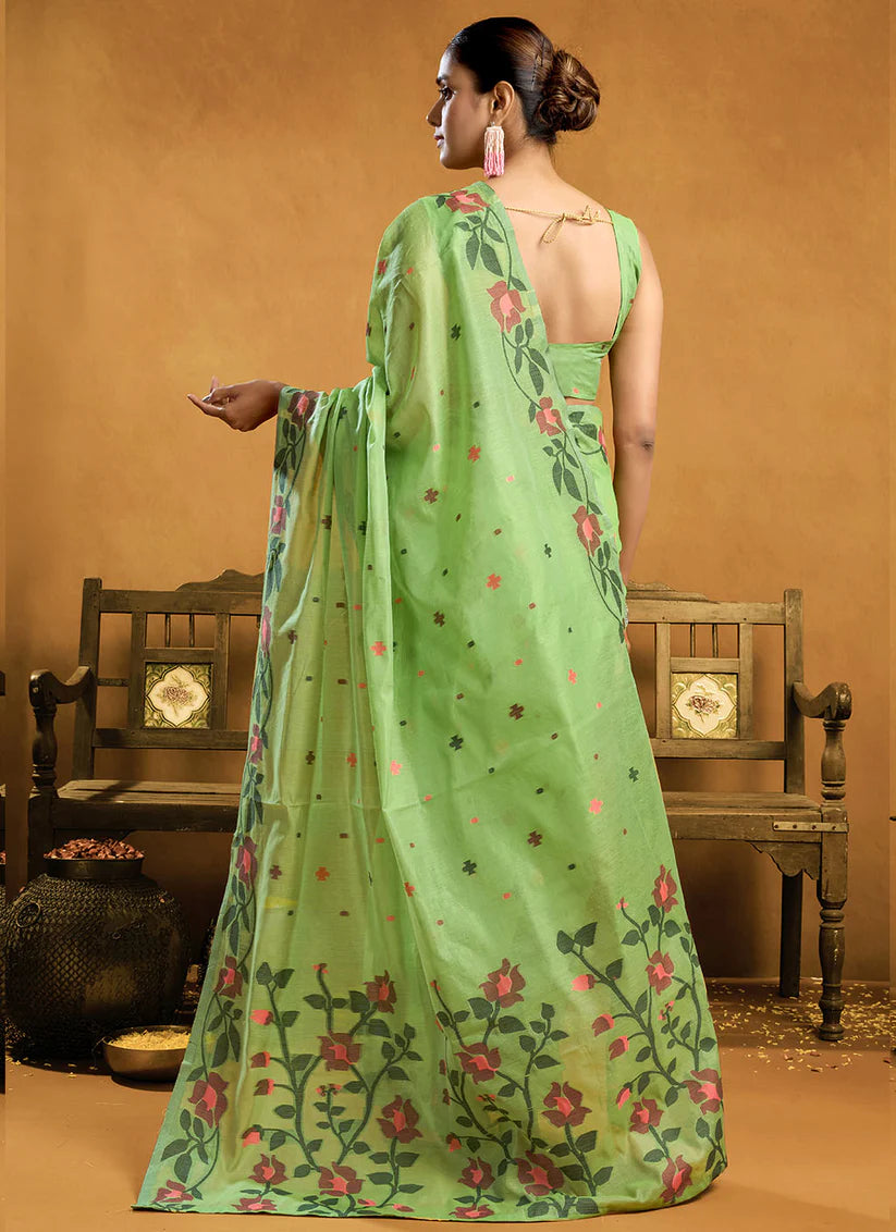 Muga Cotton Jamdani Saree