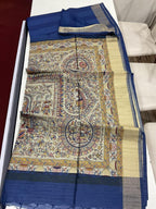 Madhubani Print Tussar Silk Saree