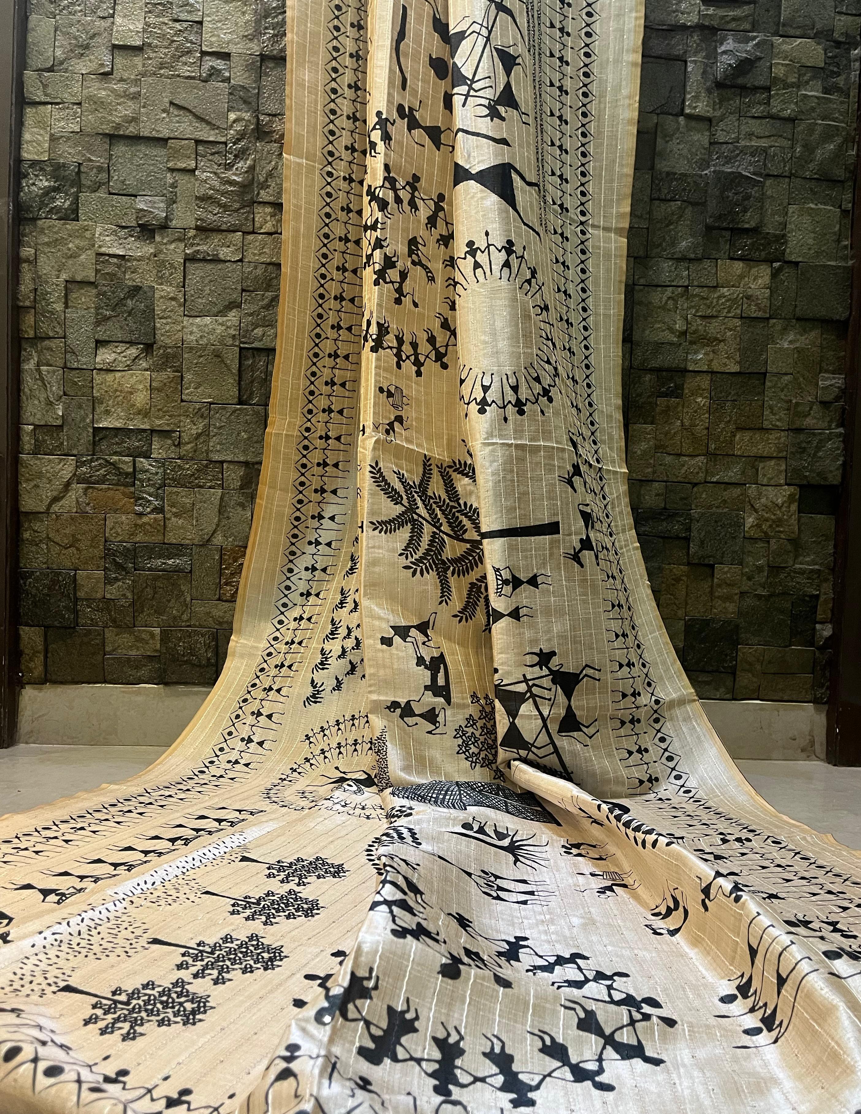 Warli Art Digital Print Dupatta