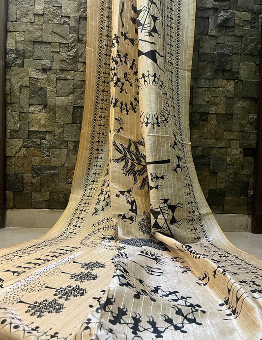 Warli Art Digital Print Dupatta