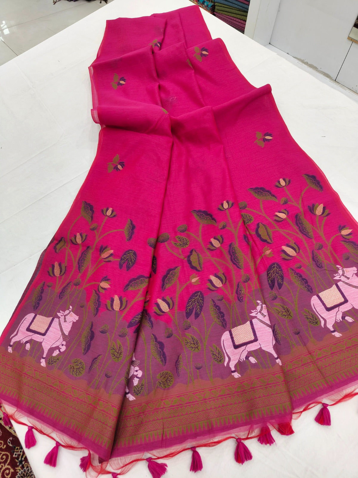 Muga Cotton Pichwai Saree