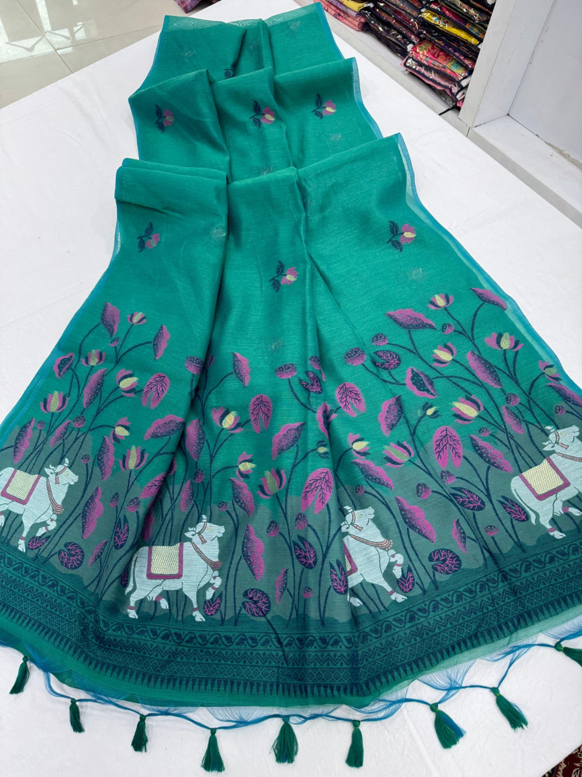 Muga Cotton Pichwai Saree