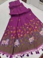 Muga Cotton Pichwai Saree