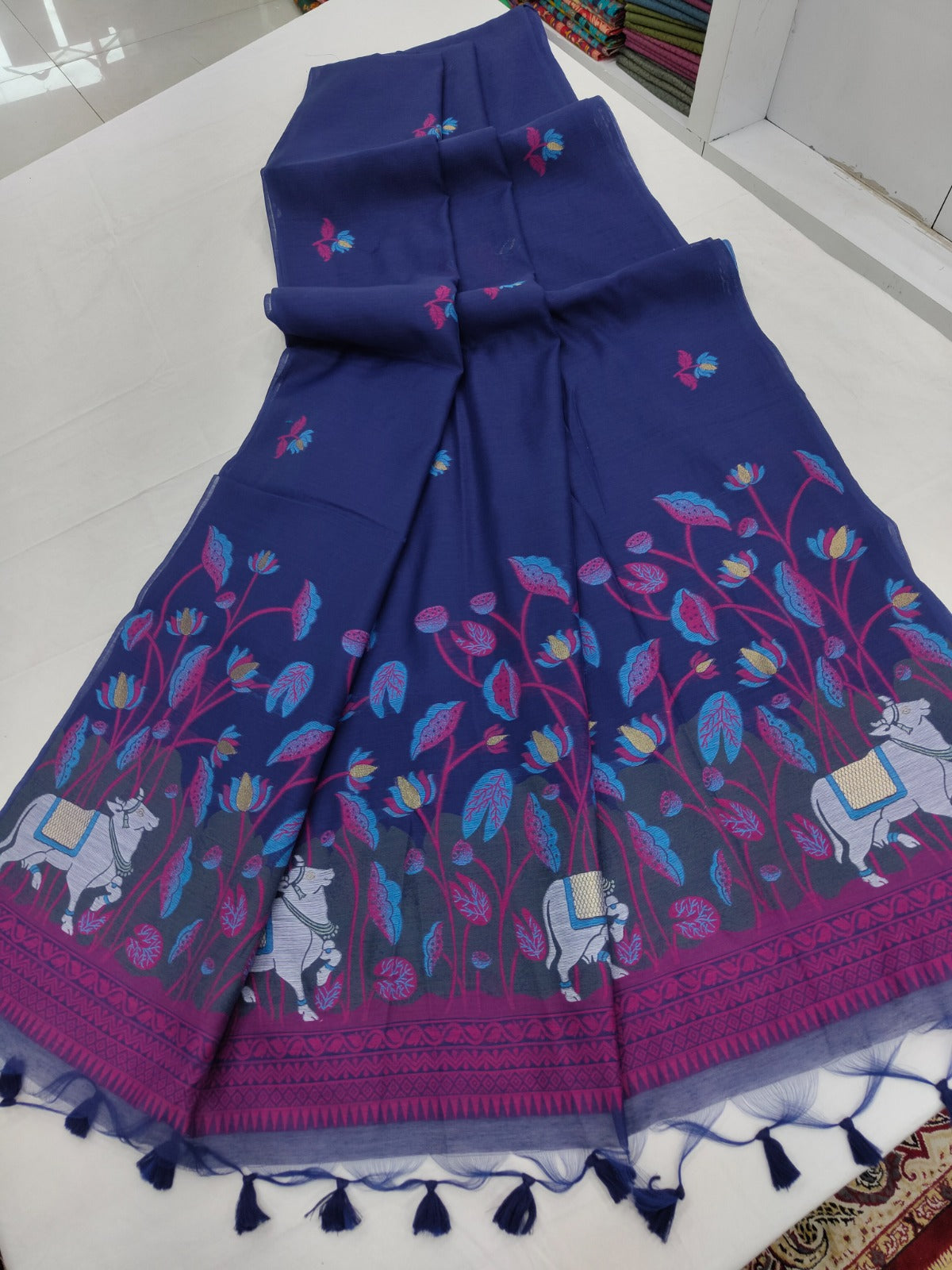 Muga Cotton Pichwai Saree