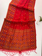 Jamdani Jute Linen Saree