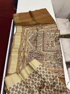 Madhubani Print Tussar Silk Saree