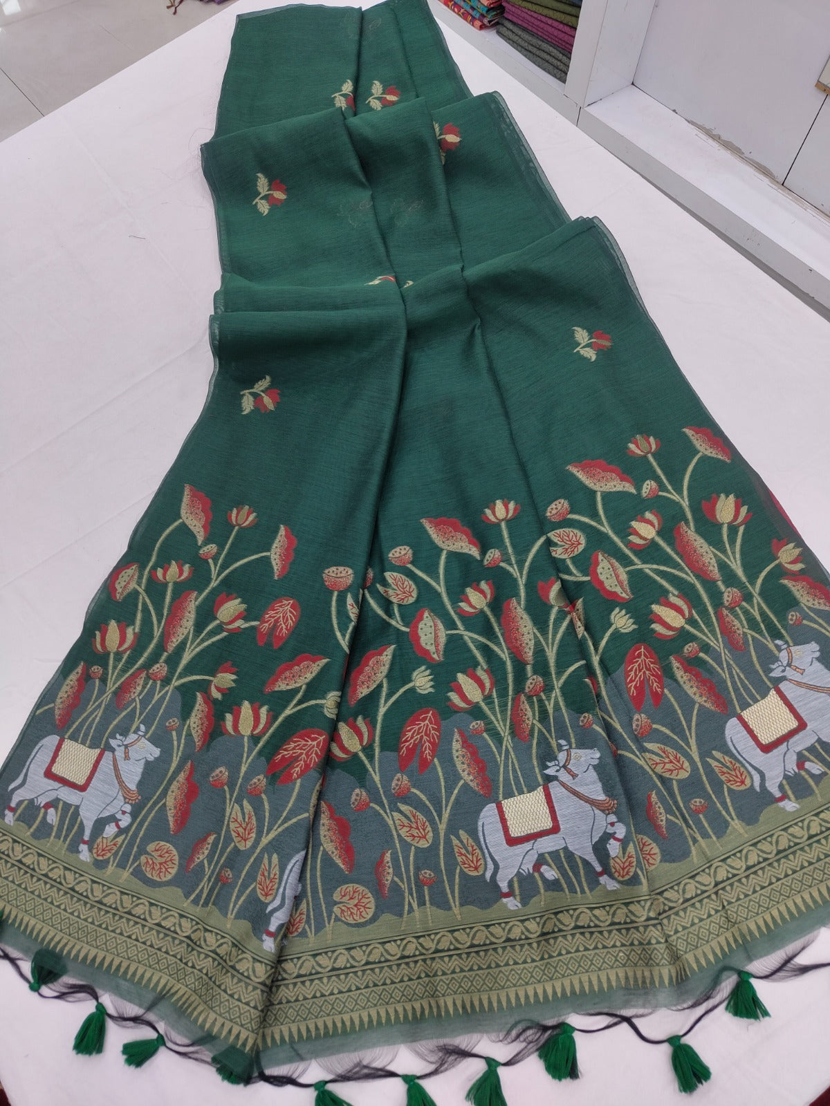 Muga Cotton Pichwai Saree