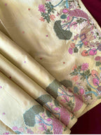 Valley Embroidered Tussar Silk Saree