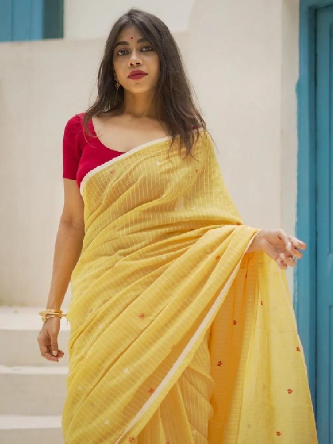 Cotton Blend Zari Banarasi Saree