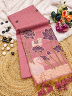 Pichwai motif Muga Cotton Saree