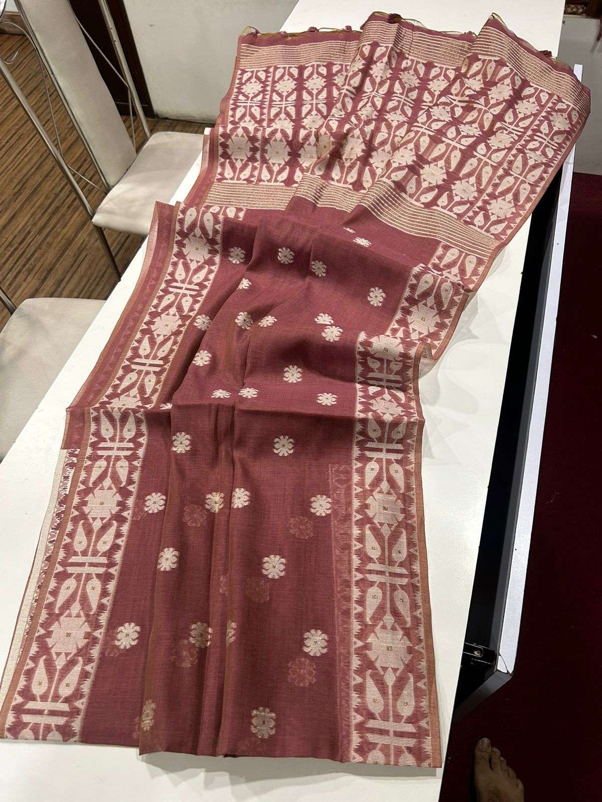 Muga Cotton Jamdani Saree