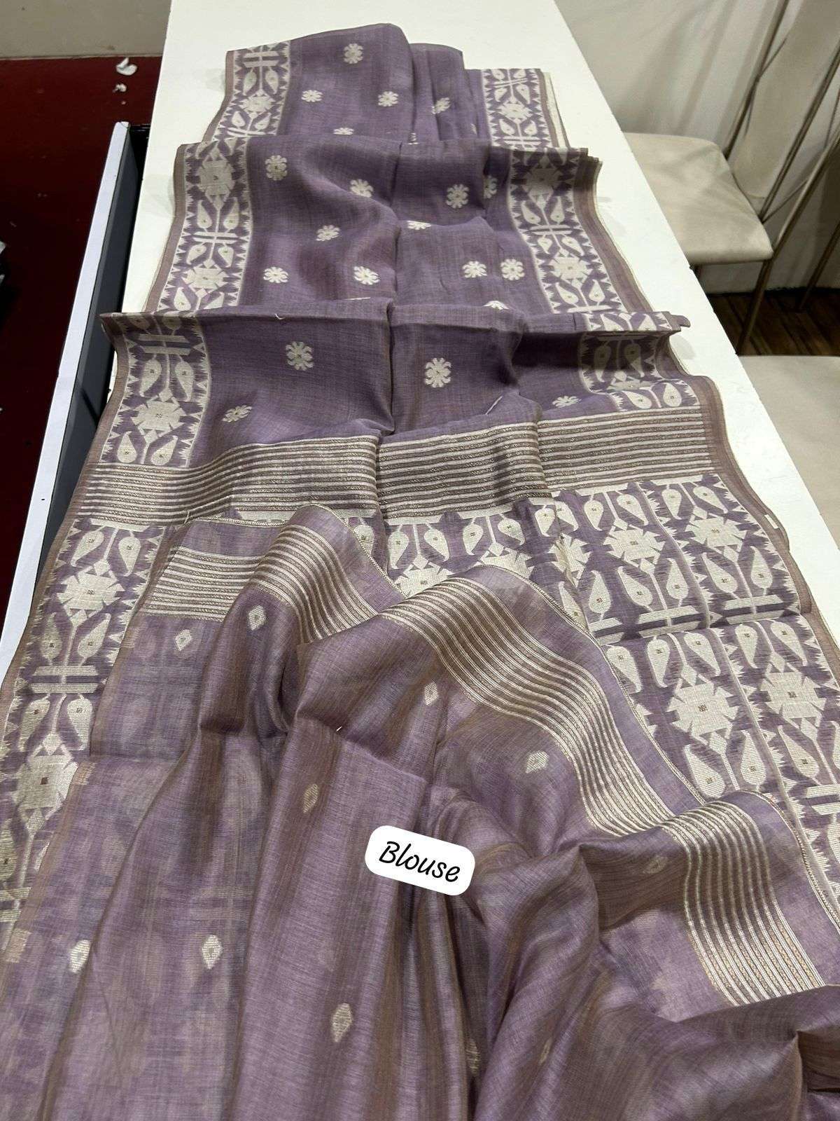 Muga Cotton Jamdani Saree