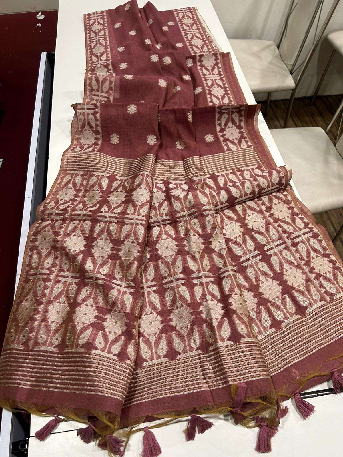 Muga Cotton Jamdani Saree
