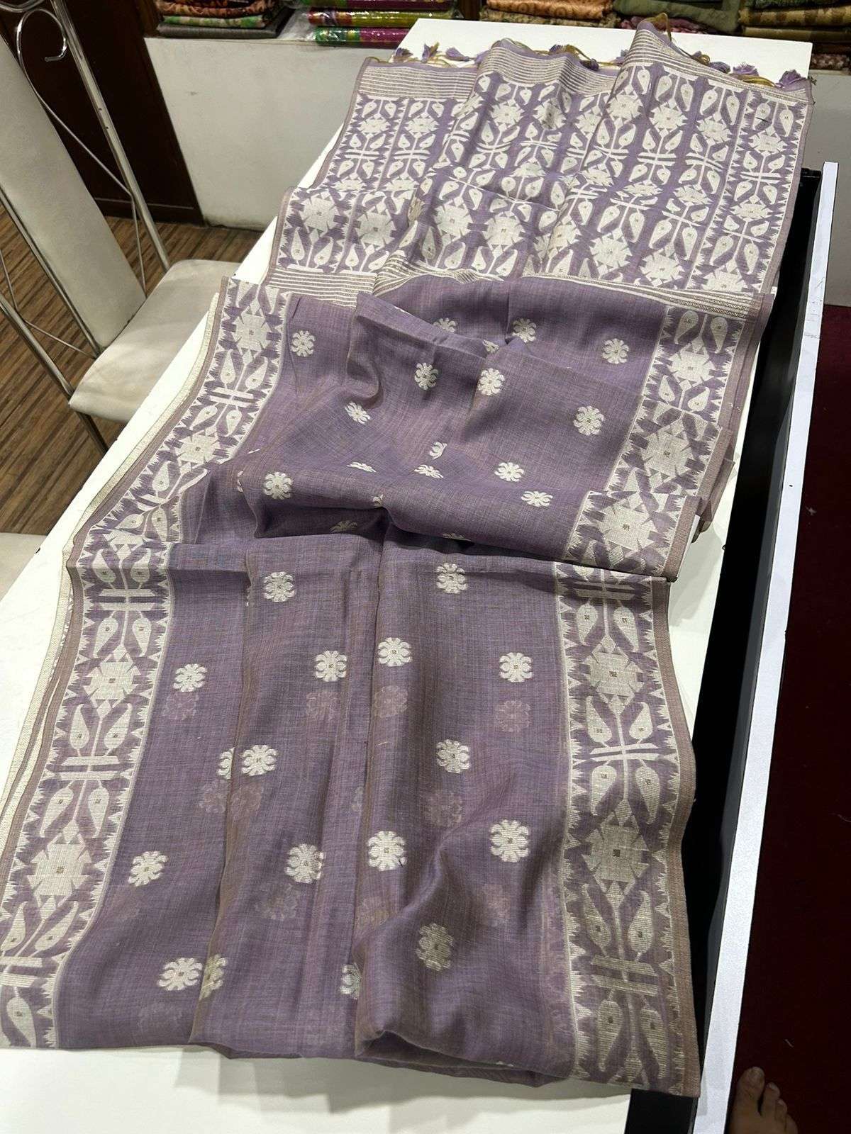 Muga Cotton Jamdani Saree